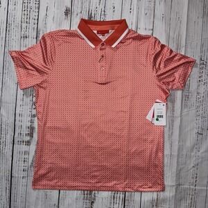 Redvanly Golf Polo Men's XL Devine Short Sleeve Shirt Coral Red Orang NEW $110